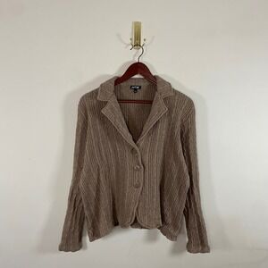 Vintage Y2K Apt. 9 Cable Knit Button Up Cardigan Sweater Light Brown XL Collared